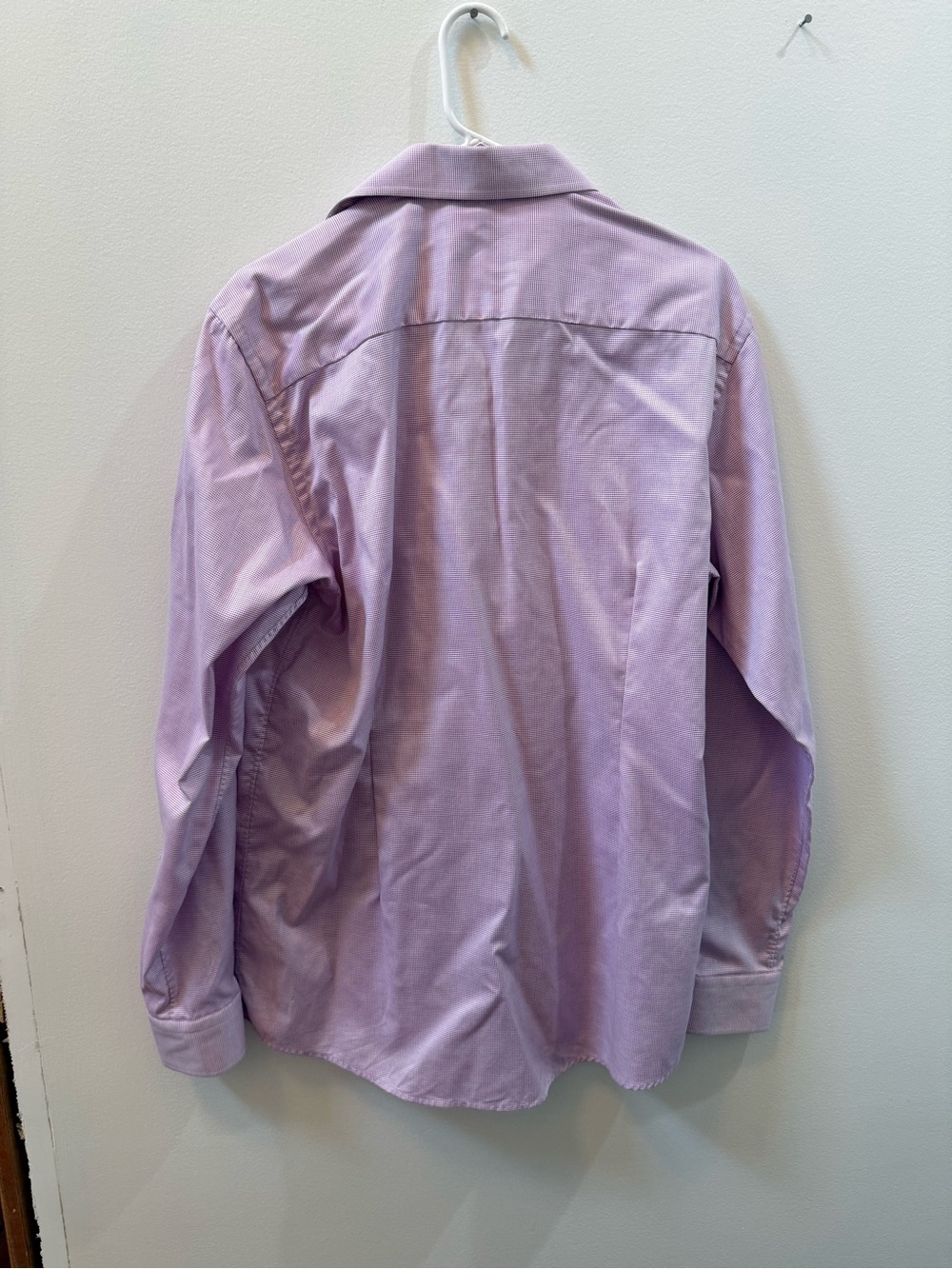 Eton Contemporary Men's 17/43 XL Purple Micro Checker Shirt Button Down Cotton - Picture 3 of 8